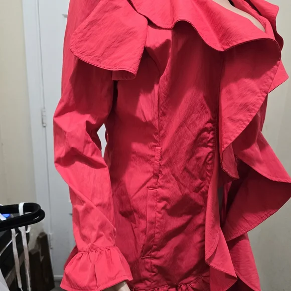 Women's Red Ruffle Jacket - Picture 3 of 7